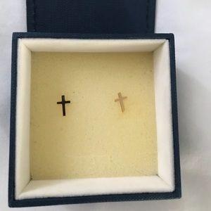 Gold cross earrings!
